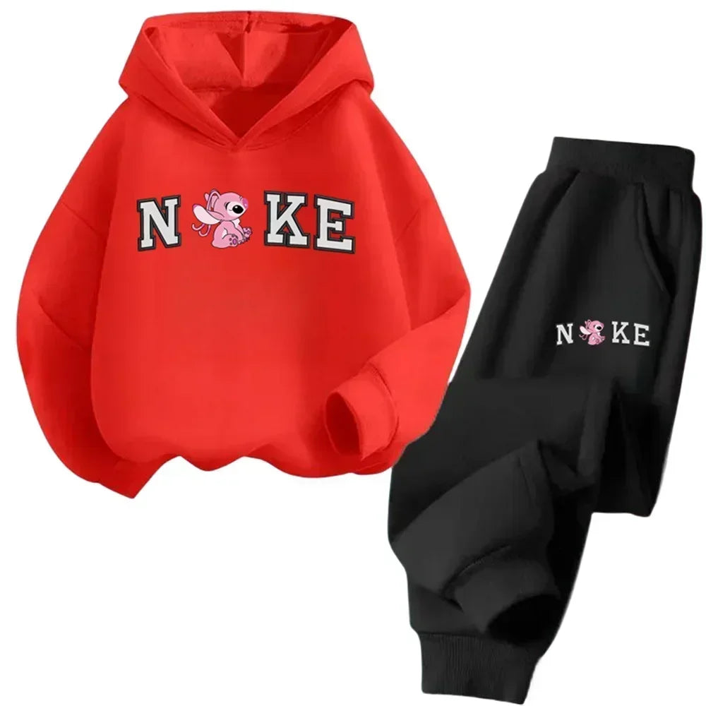 Disney Children's HoodedSweatshirt Set for Boys and Girls, Fashionable, Comfortable,Soft, Warm,Outdoor Travel, Autumn and Winter