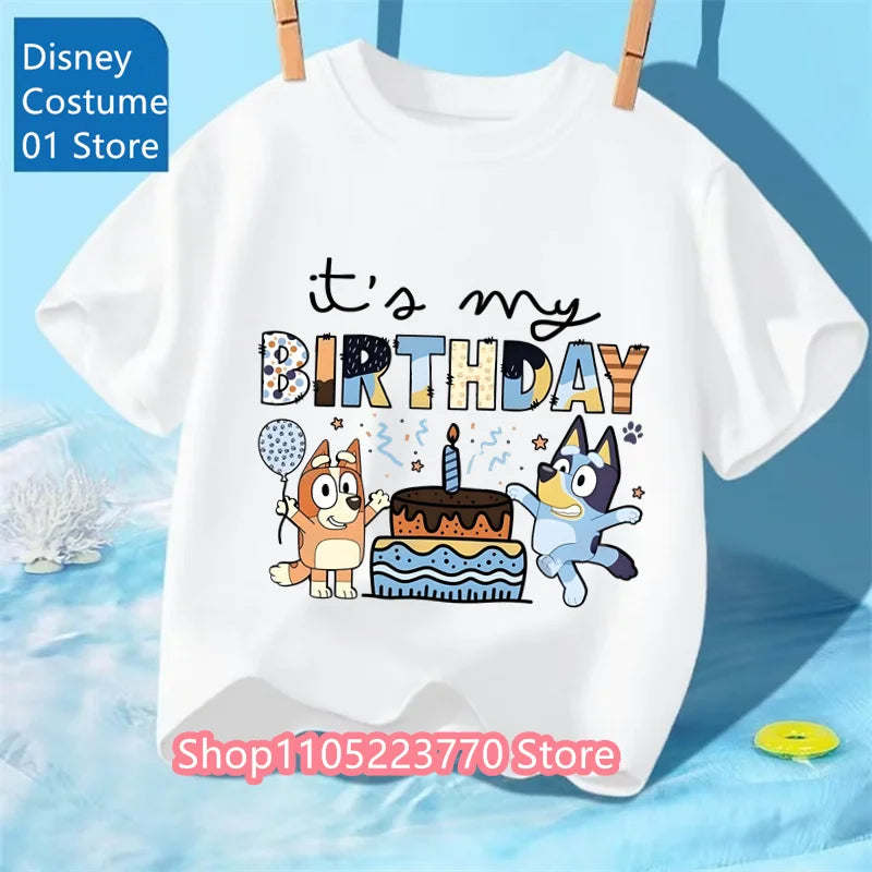 Unisex Toddler Bluey T-Shirt Fall Winter Short Sleeve Cute Cartoon Anime Print Soft Sweatshirt for Boys & Girls Casual Outfits