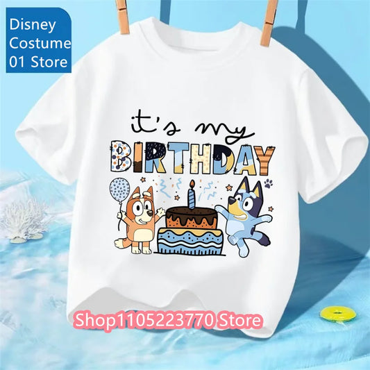 Unisex Toddler Bluey T-Shirt Fall Winter Short Sleeve Cute Cartoon Anime Print Soft Sweatshirt for Boys & Girls Casual Outfits