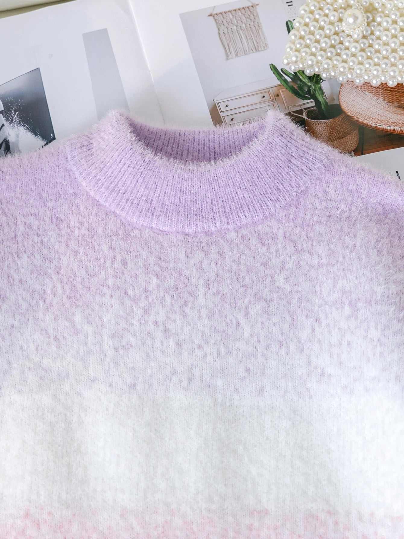 Cute gradient sweater pullover for girls and girls, suitable for casual vacation in spring, autumn, and winter