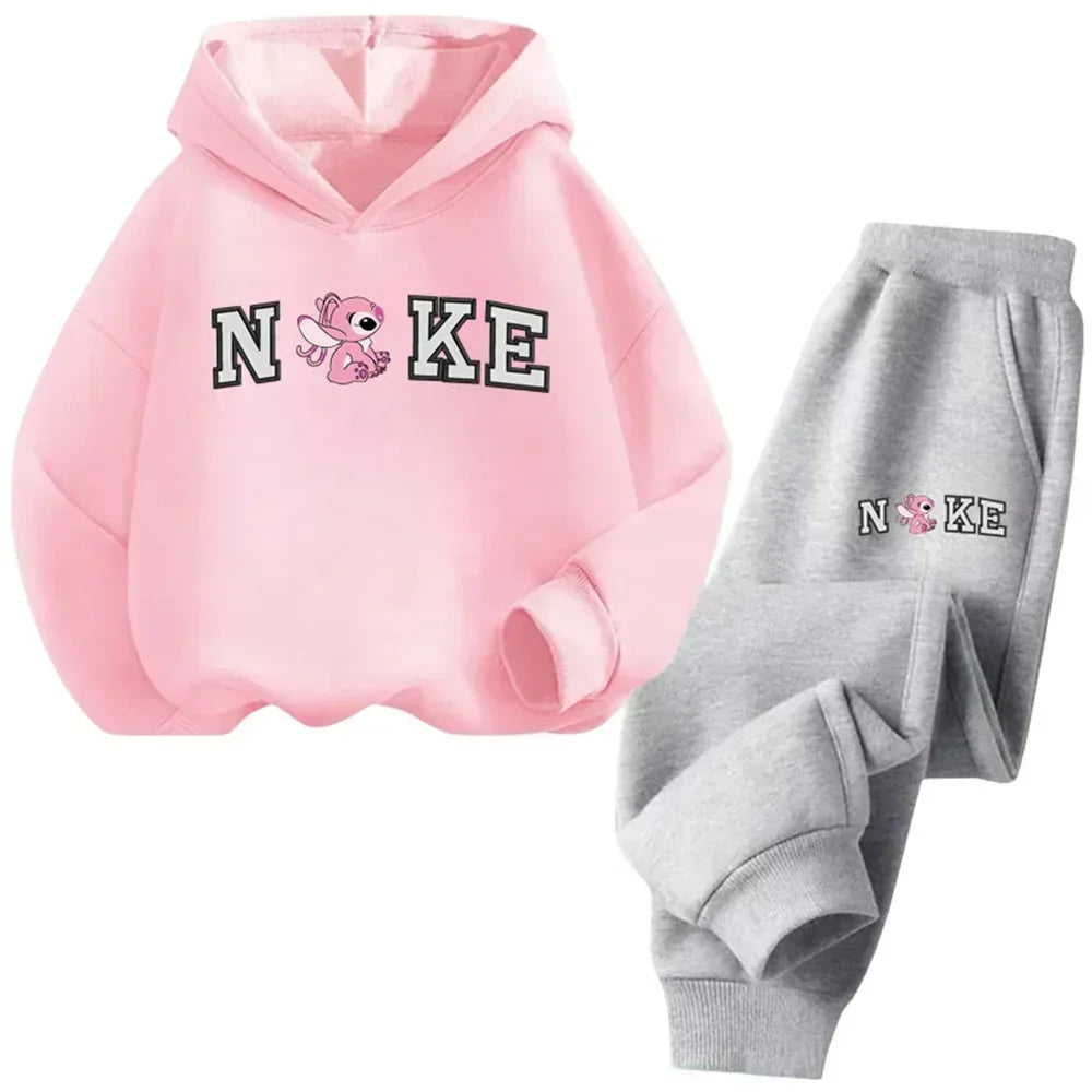 Disney Children's HoodedSweatshirt Set for Boys and Girls, Fashionable, Comfortable,Soft, Warm,Outdoor Travel, Autumn and Winter