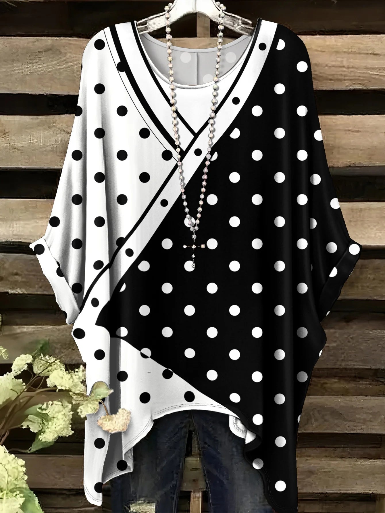 Top with a Rainbow Striped Pattern Tunic T shirt Women T-Shirt Versatile Casual Loose-Fitting Bohemian Clothing Woman Top
