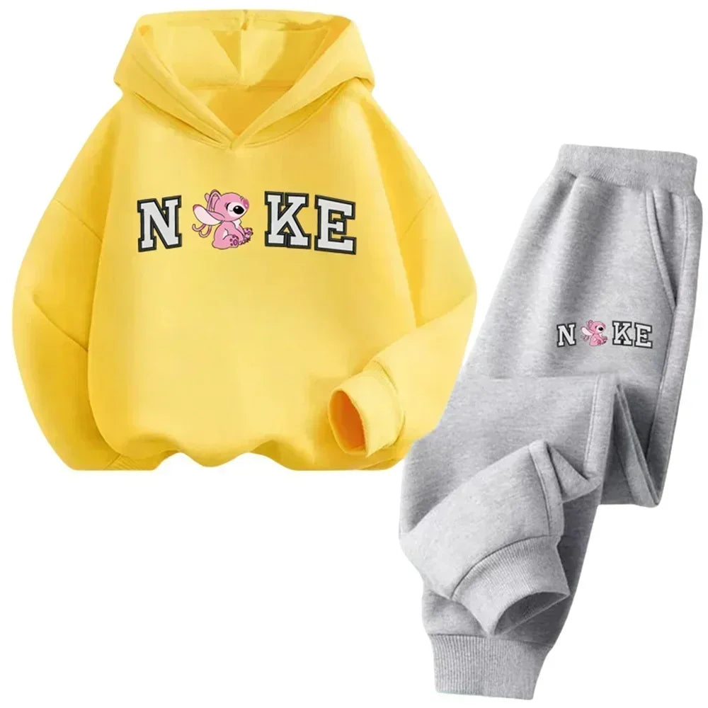 Disney Children's HoodedSweatshirt Set for Boys and Girls, Fashionable, Comfortable,Soft, Warm,Outdoor Travel, Autumn and Winter