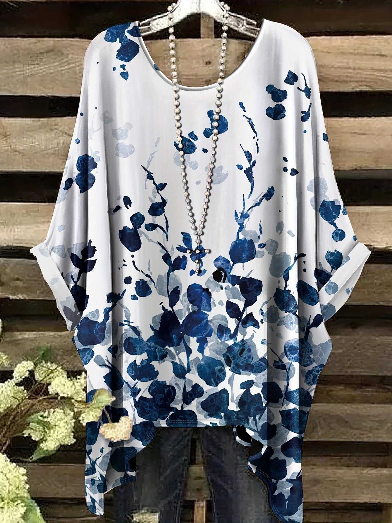 Top with a Rainbow Striped Pattern Tunic T shirt Women T-Shirt Versatile Casual Loose-Fitting Bohemian Clothing Woman Top