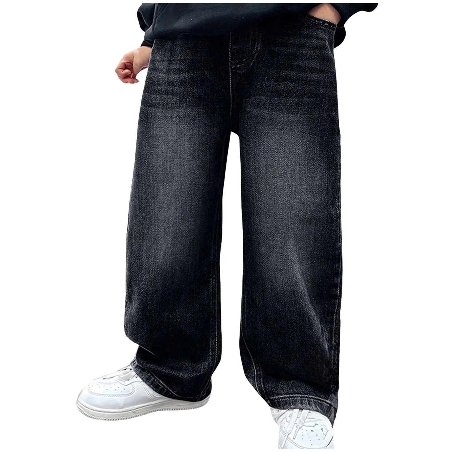 Boys Jeans Wide Leg Children's Boy Children's Clothing Big Children Handsome Sports Athletic Pants for Boys