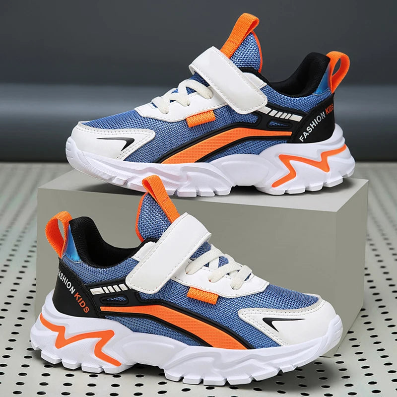 Lightweight Children's Black Sneakers Breathable Mesh for Boys School Casual Walking Shoes Non slip Sport Kids Girl Running Shoe