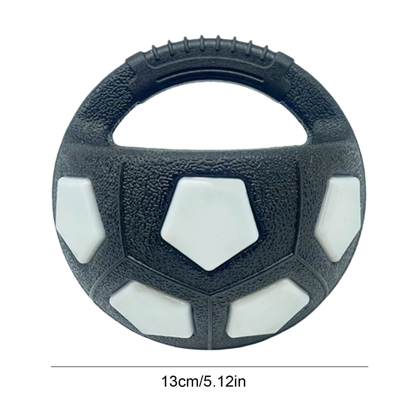 Dog Calming Ball with Handle Pet Dog Football Shape Toy Interactive Squeaky Pet Football for Medium Large Breeds