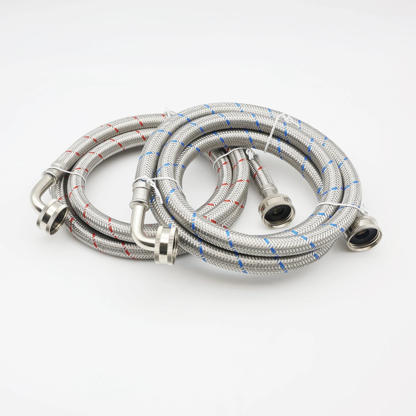 KING SMART 6 FT 90 Degree Elbow Washing Machine Hose; Premium SS Braided; Burst Proof For Hot and Cold Water Supply Lines; 81023