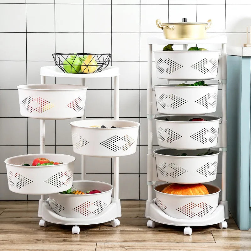 Kitchen Storage Organizer Kitchen Accessories Kitchen Shelf Basket Trolley Cart Vegetable Fruit Rack Organization Holders
