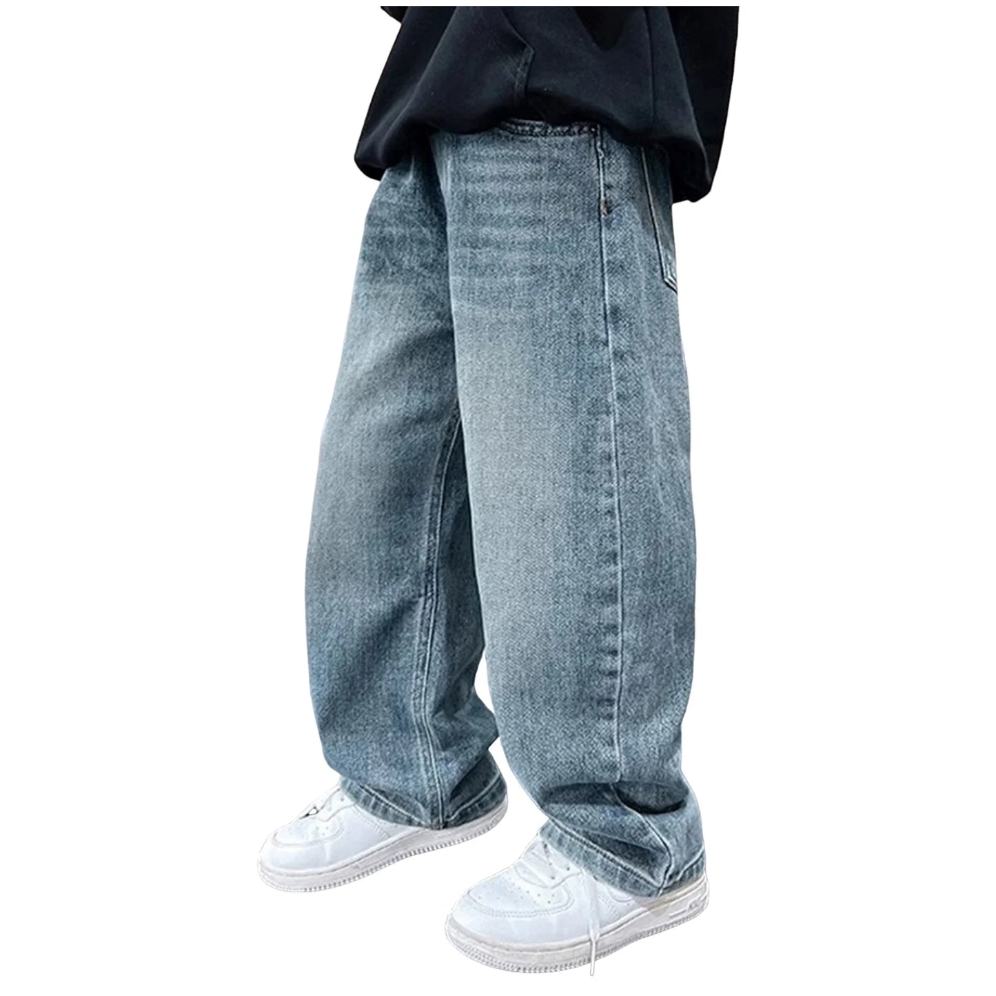 Boys Jeans Wide Leg Children's Boy Children's Clothing Big Children Handsome Sports Athletic Pants for Boys