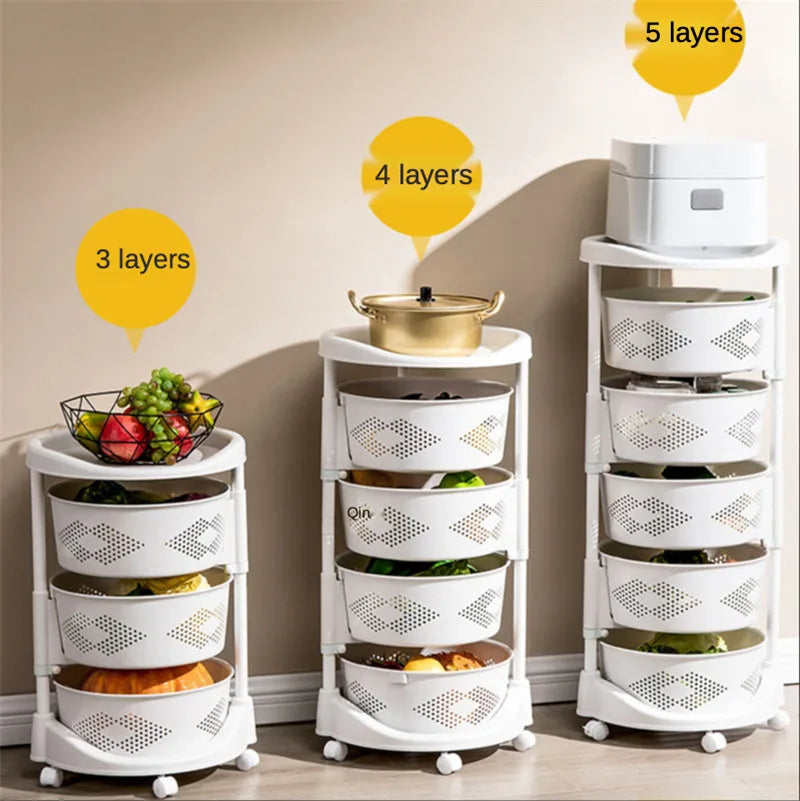 Kitchen Storage Organizer Kitchen Accessories Kitchen Shelf Basket Trolley Cart Vegetable Fruit Rack Organization Holders