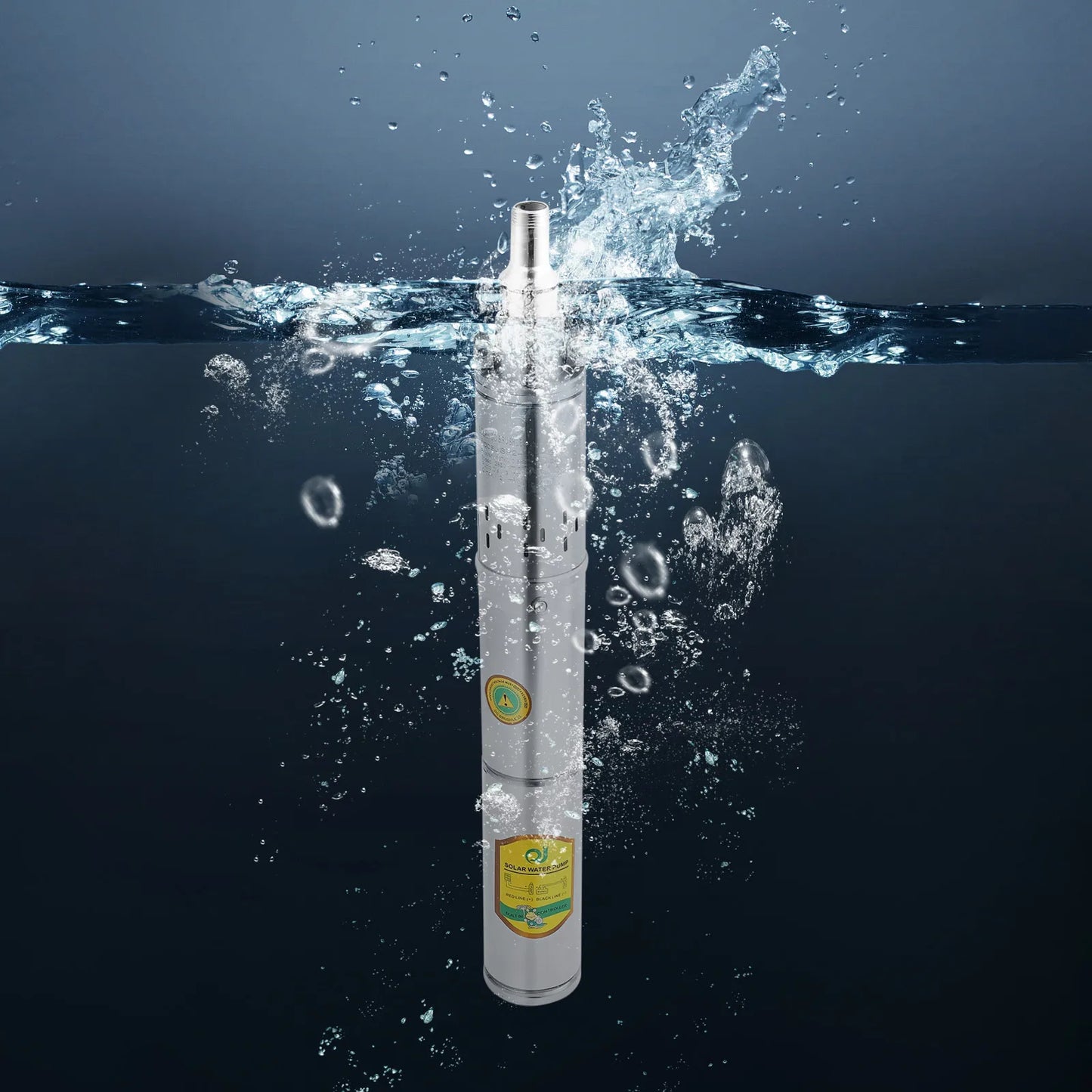 24V DC Submersible Well Pump for Solar System Stainless Steel 65m Deep Water Pump Pure Copper Motor 370W 2m³/h Flow for Farm