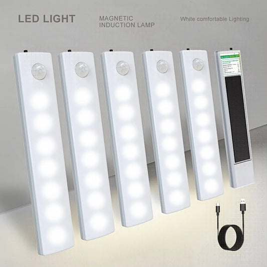 6 Pack Motion Sensor Lights Ultra-Thin USB-C Rechargeable Battery Magnetic Lights for Kitchen Night, Dark Hallway, Closet