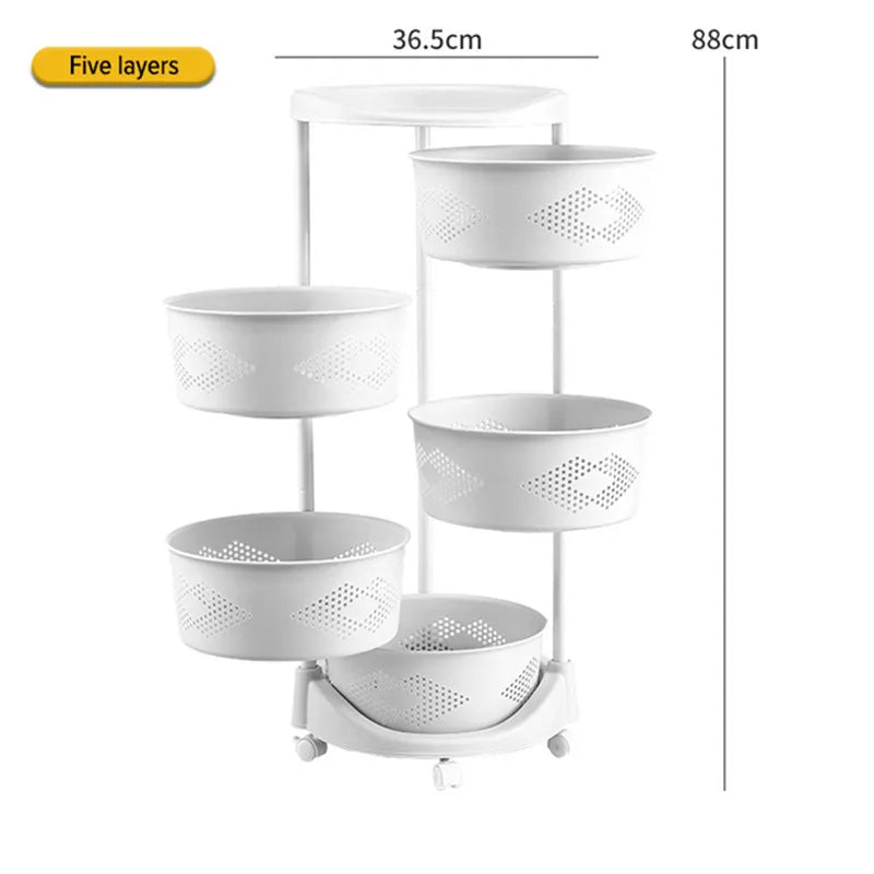 Kitchen Storage Organizer Kitchen Accessories Kitchen Shelf Basket Trolley Cart Vegetable Fruit Rack Organization Holders