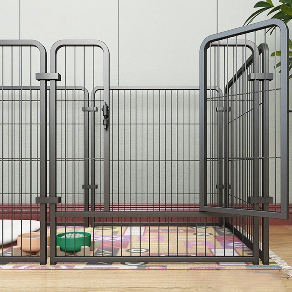4/6 Panels Dog Fence Playpen Foldable Puppy Exercise Kennel Teddy Animal Escape Barrier Heavy Duty Cage for Dog Cat Rabbit Pet