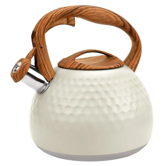 Tea Kettle for Stove Top, Loud Whistling Kettle for Boiling Water Coffee or Milk, 3.1 Quart 3L Heavy Stainless Steel White Kettl