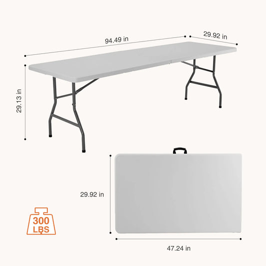 JHK Plastic Portable Folding Outdoor Indoor Table Heavy Duty Foldable Table with Carrying Handle Safety Lock For Camping Picnic
