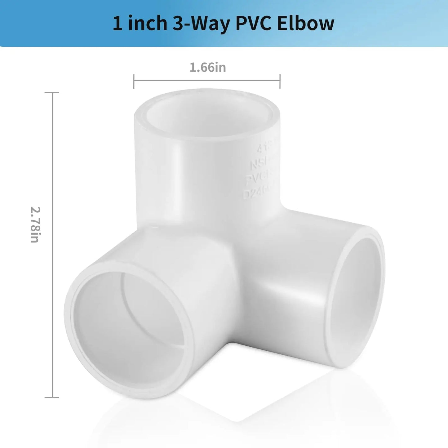 LESSO 6 Pack 1" Tee PVC Pipe 3-Way Elbow Connector Fittings, 1 Inch Furniture Grade 90° Tee Side Outlet, PVC Corner Fittings for